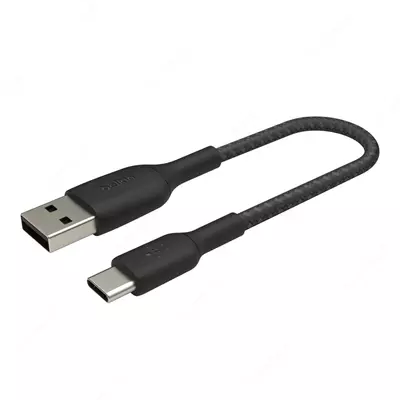 Кабель Belkin Braided AM/Type-C Black, 0.15 м (CAB002BT0MBK)