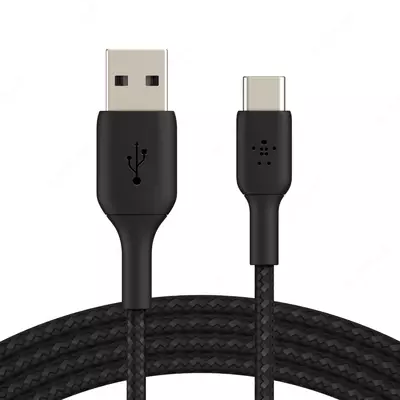 Кабель Belkin Braided AM/Type-C Black, 0.15 м (CAB002BT0MBK)