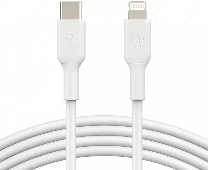 Кабель Belkin BRAIDED Lightning - USB-С, PVC, white, 1 м (CAA003BT1MWH)
