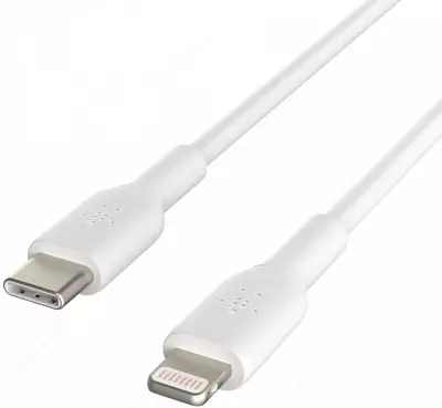 Кабель Belkin BRAIDED Lightning - USB-С, PVC, white, 1 м (CAA003BT1MWH)