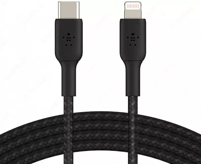 Кабель Belkin BRAIDED Lightning - USB-С, black, 1 м (CAA004BT1MBK)