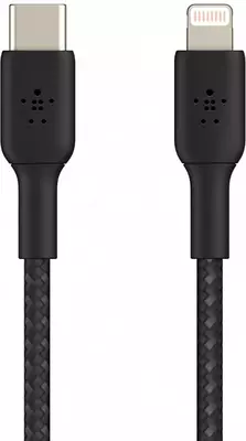 Кабель Belkin BRAIDED Lightning - USB-С, black, 1 м (CAA004BT1MBK)