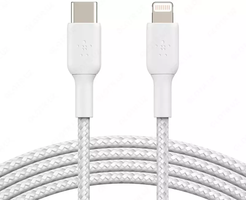 Kabel Belkin BRAIDED Lightning - USB-С, white, 1 m (CAA004BT1MWH)