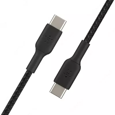 Kabel Belkin BRAIDED C-C 2.0 1M, BLK, 1m (CAB004BT1MBK)