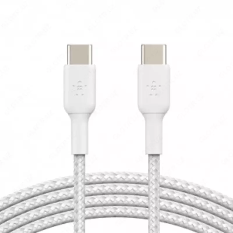 Кабель Belkin BRAIDED C-C 2.0 1M, WHT, 1 м (CAB004BT1MWH)