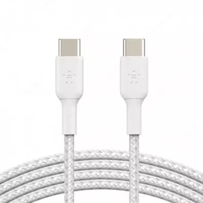 Кабель Belkin BRAIDED C-C 2.0 1M, WHT, 1 м (CAB004BT1MWH)