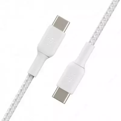 Кабель Belkin BRAIDED C-C 2.0 1M, WHT, 1 м (CAB004BT1MWH)