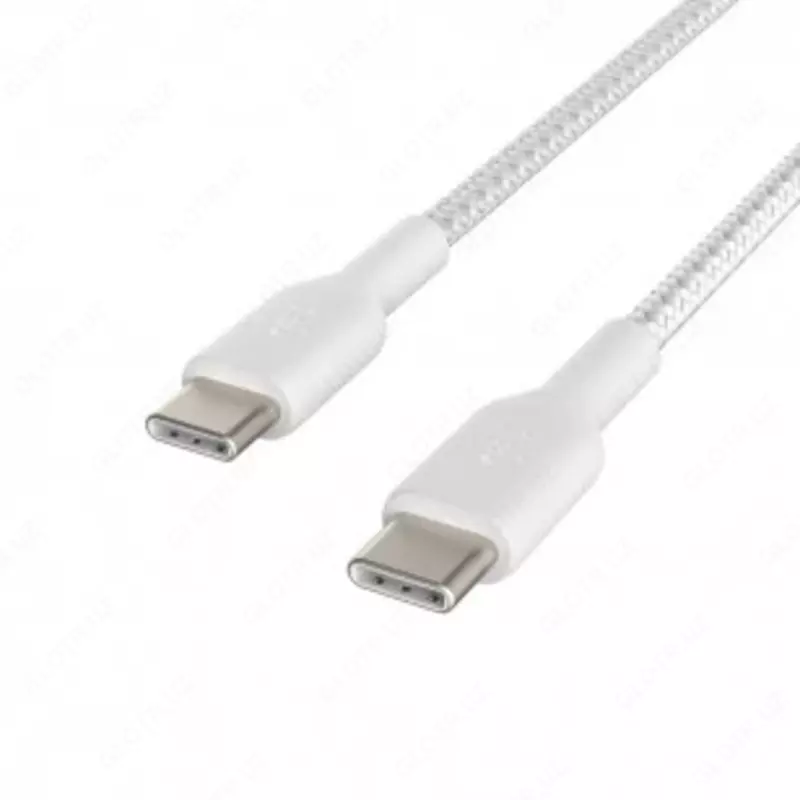 Кабель Belkin BRAIDED C-C 2.0 1M, WHT, 1 м (CAB004BT1MWH)