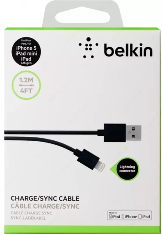 Kabel Belkin USB 2.0 Lightning USB-A, qora, 1,2 m (F8J023bt04-BLK)