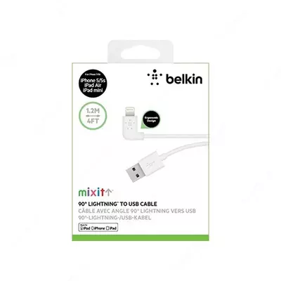 Кабель Belkin USB 2.0 Lightning charge/sync cable, white, 1.2 м (F8J147bt04-WHT)