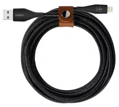 Кабель Belkin DuraTek Plus Lightning на USB-A, black, 1.2 м (F8J236bt04-BLK)