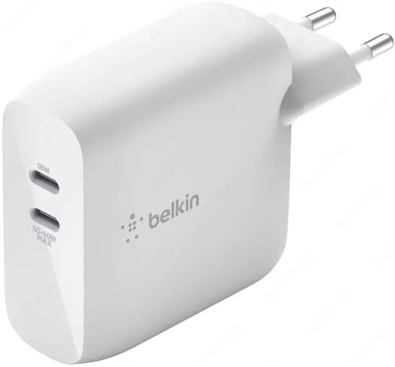 Сетевое зарядное устройство Belkin 68W USB-C CHARGER, GAN, 50C/18C, WHT (WCH003vfWH)