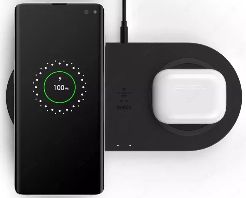 Simsiz zaryadlovchi BELKIN Dual Pad Simsiz zaryadlovchi Qi, 2x 10W, qora (WIZ002VFBK)