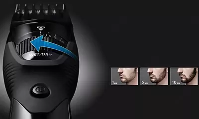 Триммер для стрижки бороды и усов Panasonic ER-GB42-K520, черный