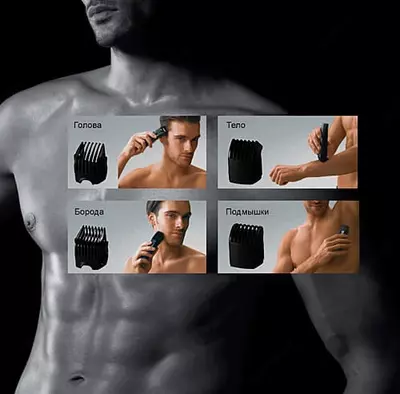 Триммер для стрижки бороды и волос на теле Panasonic ER-GY10CM520, черный