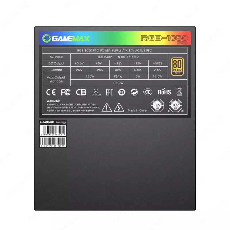 Блок питания Power Supply Gamemax RGB-1050 PRO
