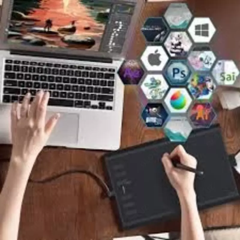 Huion H1060P USB qora grafik plansheti