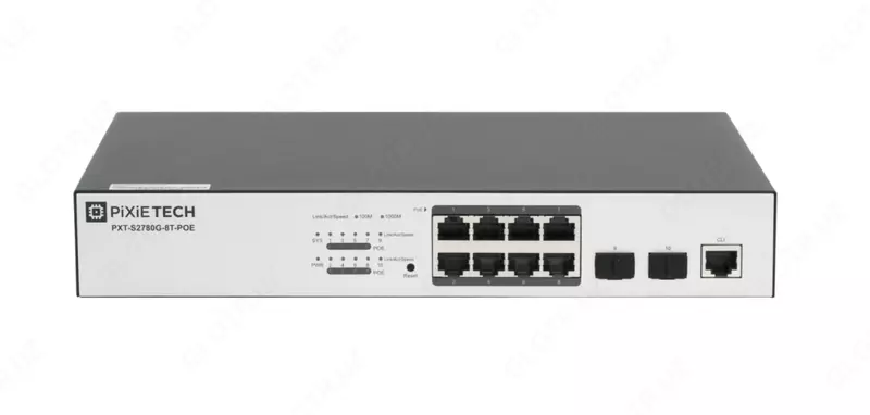 "PiXiETECH" L2 boshqariladigan PoE kaliti (qism № PXT-S2780G-8T-POE)