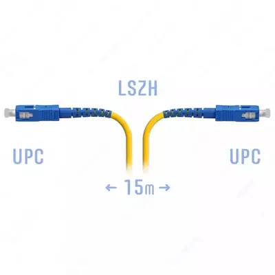 Оптический патчкорд "SNR" SC/UPC SM 15 метров (Арт. SNR-PC-SC/UPC-15m)