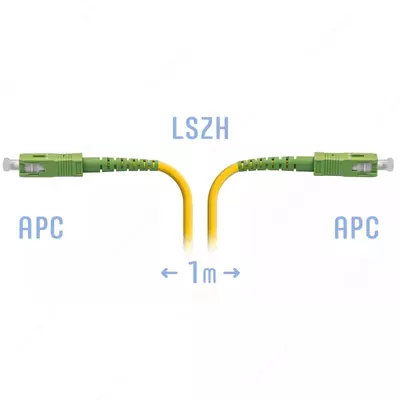 Оптический патчкорд "SNR" SC/APC SM 1 метр (Арт. SNR-PC-SC/APC-1m)