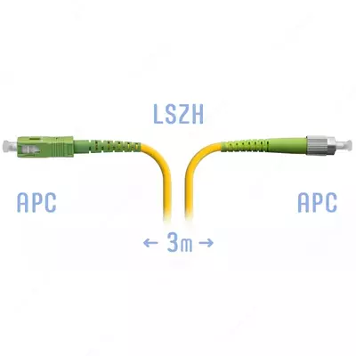 Оптический патчкорд "SNR" FC/APC-SC/APC 3 метра (Арт. SNR-PC-FC/APC-SC/APC-3m)