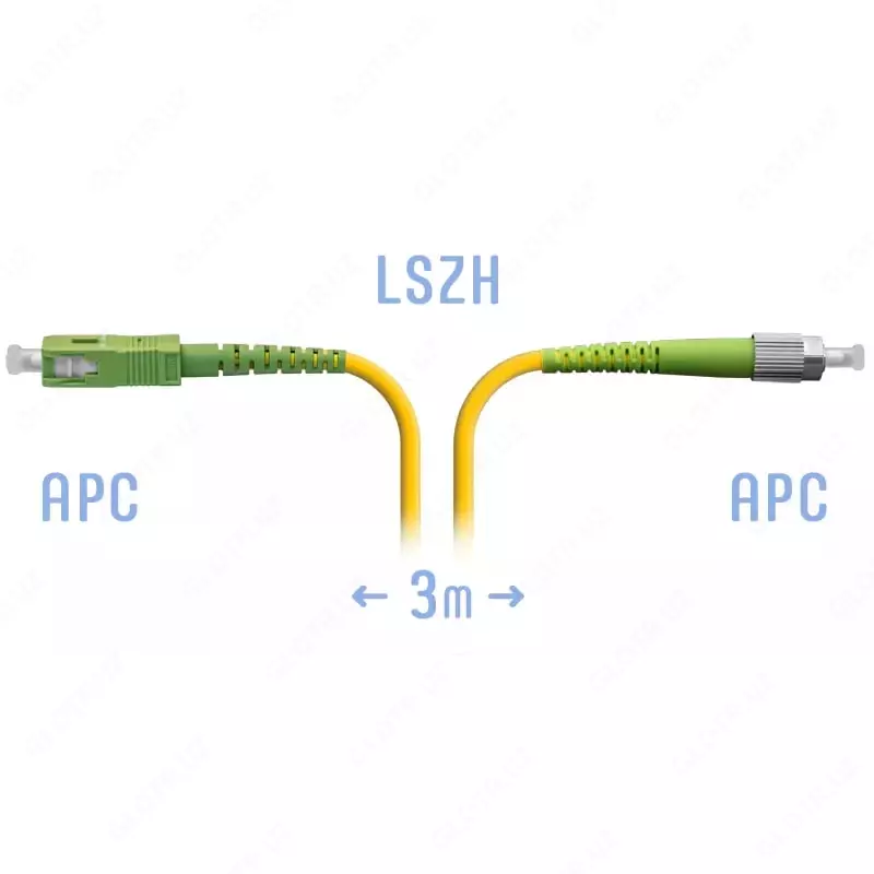 Optik patch-shnuri "SNR" FC/APC-SC/APC 3 metr (Art. SNR-PC-FC/APC-SC/APC-3m)