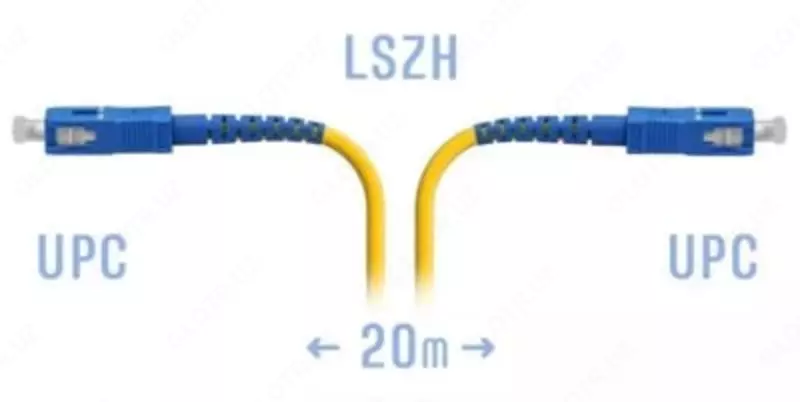 Оптический патчкорд "SNR" LC/UPC-SC/UPC SM 20 метров (Арт. SNR-PC-LC/UPC-SC/UPC-20m)