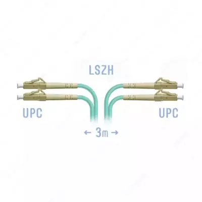 Оптический патчкорд "SNR" LC/UPC Duplex, 3 метра (Арт. SNR-PC-LC/UPC-MM-DPX-3m)