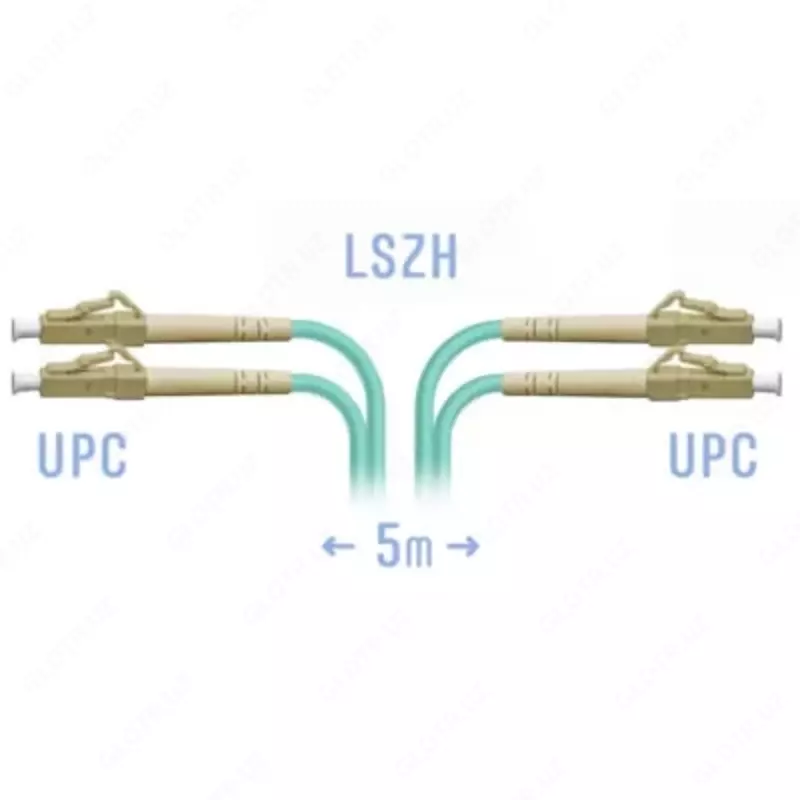 Optik patch-shnuri "SNR" LC/UPC Dupleks, 5 metr (Art. № SNR-PC-LC/UPC-MM-DPX-5m)
