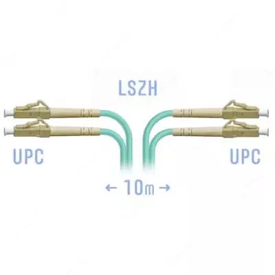 Optik yamoq kabeli "SNR" LC/UPC Dupleks, 10 metr (Art. № SNR-PC-LC/UPC-MM-DPX-10m)