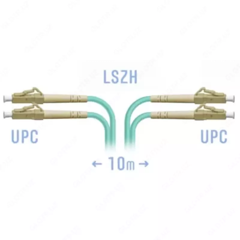 Optik yamoq kabeli "SNR" LC/UPC Dupleks, 10 metr (Art. № SNR-PC-LC/UPC-MM-DPX-10m)