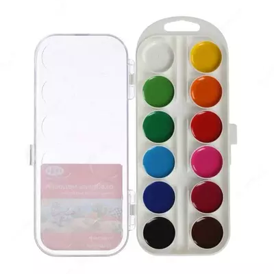 Акварель "Гамма Мультики NEW" медовая, без кисточки (12 цветов) Арт. - 211046_12