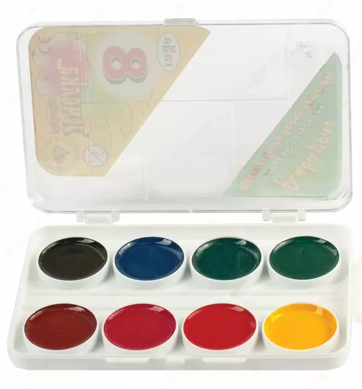 Акварель "Гамма Пчелка NEW" медовая, без кисточки (8 цветов) Арт. - 212068