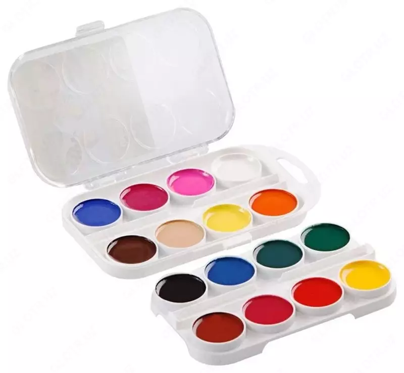 Акварель "Гамма Пчелка" медовая, без кисточки (16 цветов) Арт. - 212042