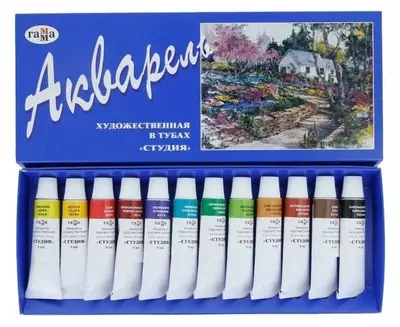 Акварель "Гамма Студия", художественная (12 цветов) Арт. - 213007