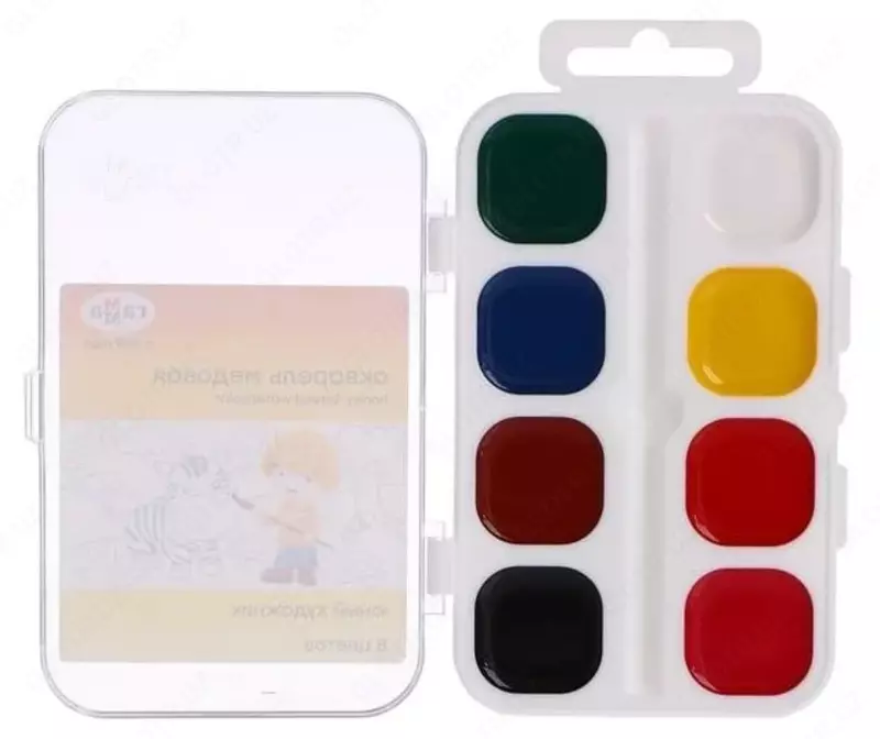 Акварель "Гамма Юный художник", медовая, без кисточки (8 цветов) Арт. - 212069