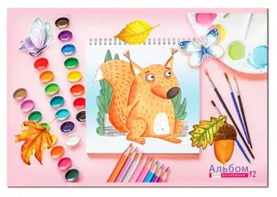 Альбом для рисования"BG Веселые зверята" эконом (12 листов) А-4 Арт. - АР4ск12_9902