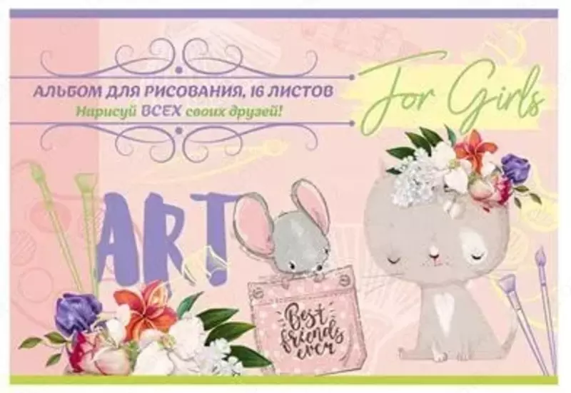 Альбом для рисования"BG Mix Девочки" (16 листов) А-4 Арт. - АР4ск16_7354