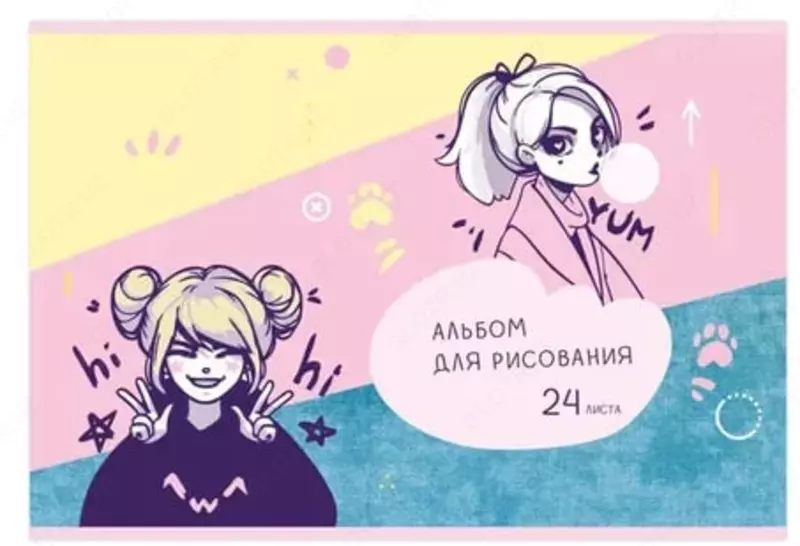 "BG Hi-Hello" chizish uchun albom (24 varaq) A-4 Art. - AR4sk24_10912
