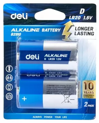 Щелочная Батарейка "Deli" D LR20 2PCS (Арт. - 82910) 2 шт.
