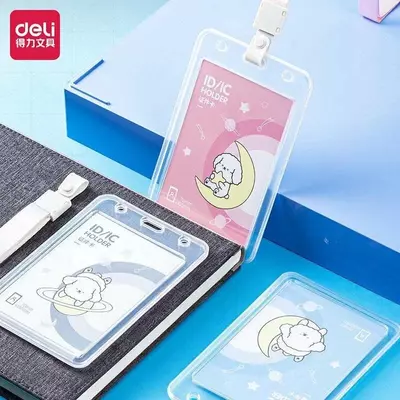 Бейджик вертикальный "Deli" с лентой 72 х 102 мм (Арт. - 64808)