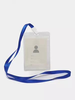 Бейджик вертикальный "Deli" с лентой 72 х 102 мм (Арт. - 64814)