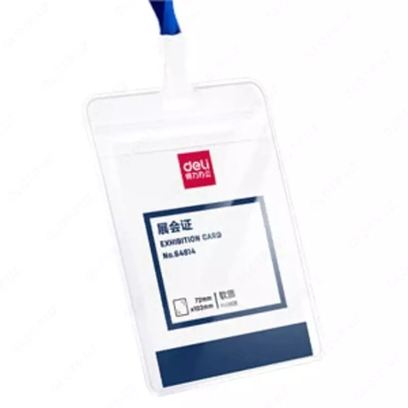 Бейджик вертикальный "Deli" с лентой 72 х 102 мм (Арт. - 64814)