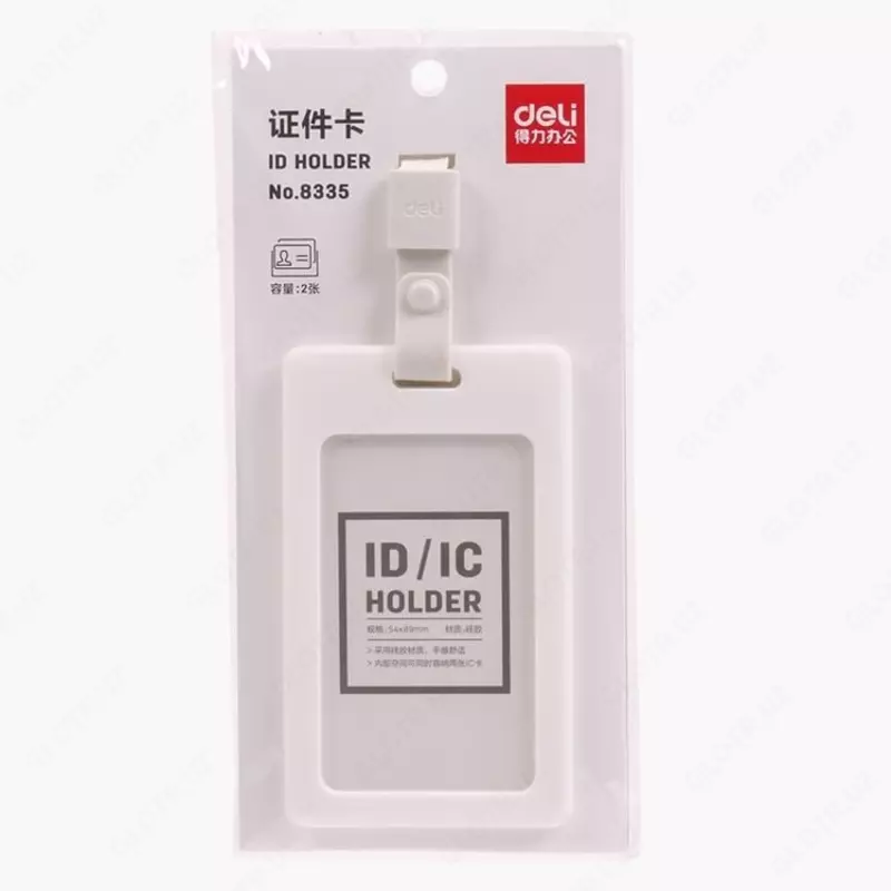 Бейджик вертикальный "Deli" без ленты 89 х 54 мм (Арт. - 8317wt)