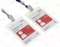 Бейджик вертикальный "Deli" с лентой 95 х 68 мм (Арт. - 5757) - 4 900 сум