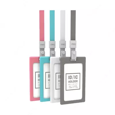 Бейджик вертикальный "Deli" с лентой 89 х 54 мм (Арт. - 8337)