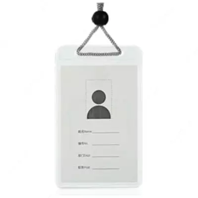 Бейджик вертикальный "Deli" на шнурке 70 х 105 мм (Арт. - 5755)