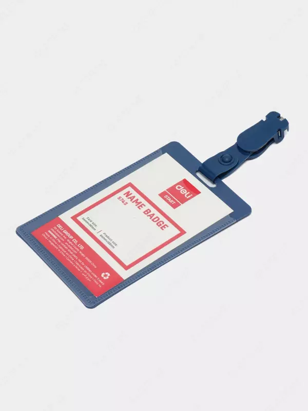 Бейджик вертикальный "Deli" с прищепкой 54 х 90 мм (Арт. - 5743)