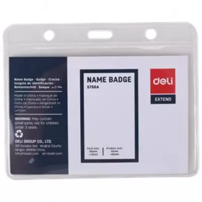 Бейджик горизонтальный "Deli" без ленты 95 х 68 мм (Арт. - 5756A)