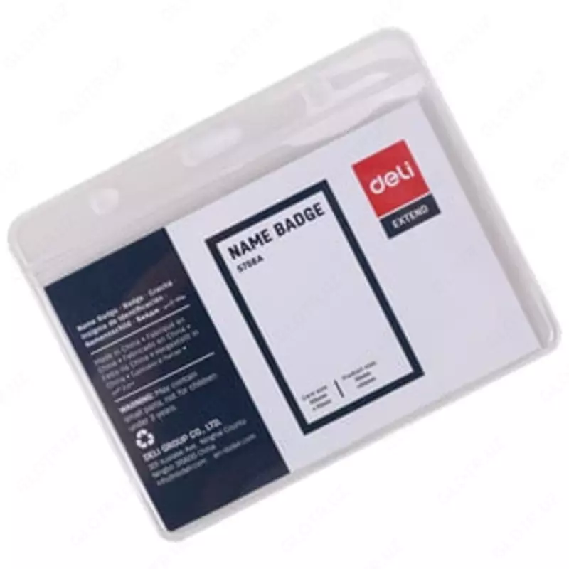 Бейджик горизонтальный "Deli" без ленты 95 х 68 мм (Арт. - 5756A)